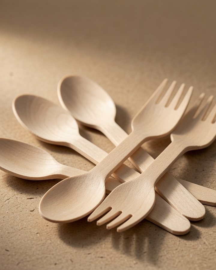 Birchwood spoons and forks